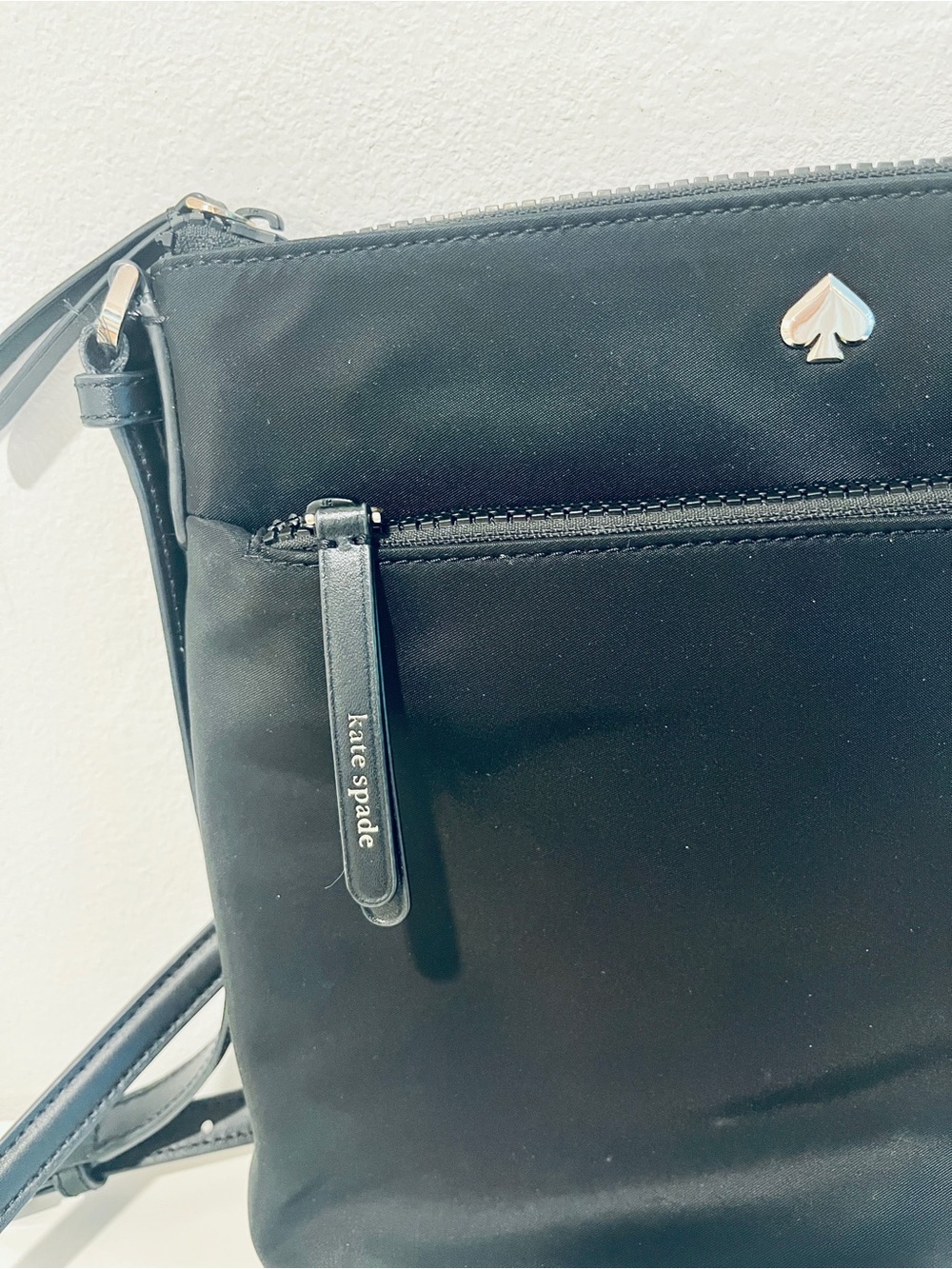 Kate Spade Jae Flat Black Nylon Minimalist Crossbody Bag